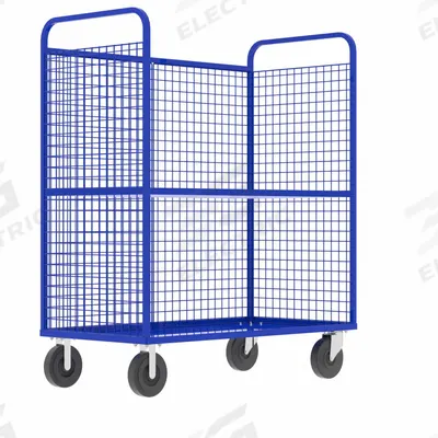 VALLEY CRAFT Cage Cart: 2,000 lb, Overall Dim. 57 in L x 30 in W x 68 in H, Adj, 1 Shelves - Dual-Side-Access with Wire Shelves