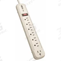 TRIPP LITE Outlet Strip: 7 Outlets, 4 ft Cord Lg, 540 J Rated Energy, 15 A Current, UL 1363, White (MPN TLP74R). Key specifications — Brand: TRIPP LITE; Mounting Style: Keyhole.