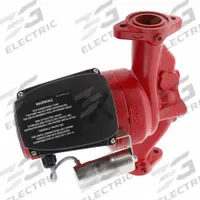 Circulating Pump: 3/4 hp HP, 230V AC, Cast Iron, 3, 53 ft Max. Head, 13 1/2 in Face to Face, Inline (MPN 96402733). Key specifications — Nameplate Voltage: 230V AC; Connection Type: Flange; Brand: GRUNDFOS; Includes Volute: Volute Included; Efficiency: Standard Efficiency; System Type: Potable Water.