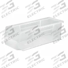 QUANTUM STORAGE SYSTEMS Hang and Stack Bin: 5 1/2 in x 14 3/4 in x 5 in, Clear, 50 lb Load Capacity (MPN QUS234CL). Key specifications — Electrostatic Discharge: Not Electrostatic Discharge Conductive; Brand: QUANTUM STORAGE SYSTEMS; % Recycled Content: 0%.