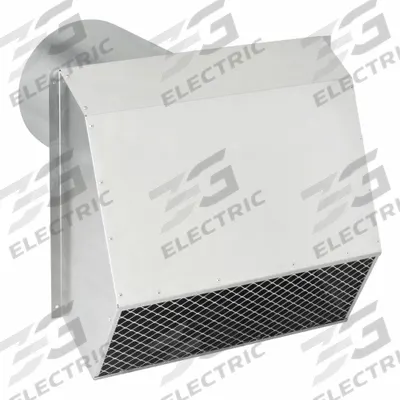 TJERNLUND Vent Hood: Vented Rain Cap, Round, 10 in Duct, 5052, Aluminum, Silver Finish - Wall & Soffit Vent Caps