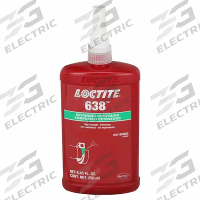 LOCTITE Retaining Compound: 638, 8.5 fl oz, Bottle, Green - Loose-Fitting Parts Retaining Compounds