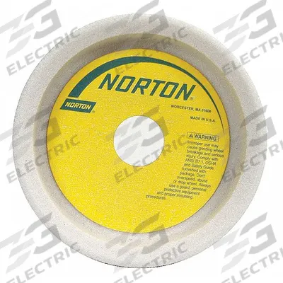 NORTON Straight Cup Grinding Wheel: Type 6, 5" x 1 1/2" x 1 1/4", 38A60-KVBE - Grinding Wheels for Light-to-Moderate Grinding of Tool Steels