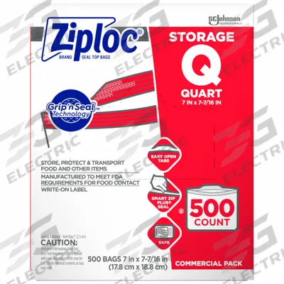 ZIPLOC Reclosable Bag: 1.75 mil Thick, 7 in Wd, 7 1/2 in Lg, Hang Hole Not Included - Single-Zip Reclosable Poly Bags