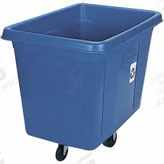 RUBBERMAID COMMERCIAL PRODUCTS Cube Truck: 16 cu ft, 500 lb, 43 3/4 in L x 31 in W x 37 in H, Blue (MPN FG461673BLUE). Key specifications — Container Legend: Recycling; Manufacturer Part Number: FG461673BLUE; Brand: RUBBERMAID COMMERCIAL PRODUCTS; Caster/Wheel Configuration: (2) Swivel; Color: Blue.