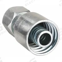PARKER Hydraulic Crimp Fitting: Steel x Steel, Straight, -8 For Hose Dash Size, Female x Genderless (MPN 10643-12-8). Key specifications — Fitting Gender: Female x Genderless; Fitting Connection Type: JIC x Crimp; Thread Size: 1-1/16"-12; For Hose Dash Size: -8; Brand: PARKER.