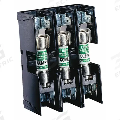 LITTELFUSE Fuse Block: Open Block Design, 3 Pole, 600 V AC, Pressure Plate - Fuse Blocks for UL Class CC Fuses