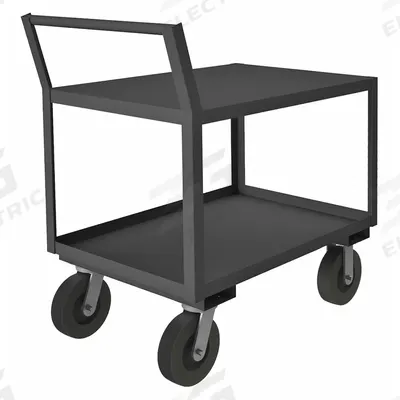 APPROVED VENDOR Utility Cart: 1,200 lb, 43 in L x 26 in W x 36 in H Overall Dim, 2 Shelves - Low-Profile Utility Carts with Lipped & Flush Metal Shelves