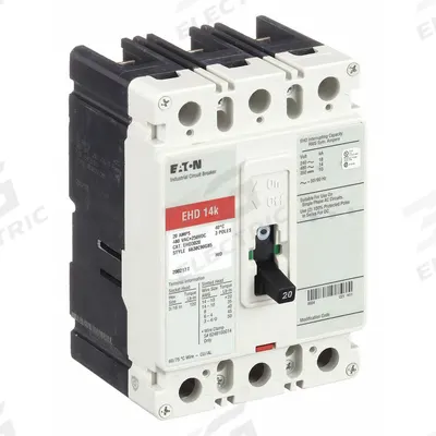 EATON Molded Case Circuit Breaker: 20 A Amps, 18kA at 240V AC, Fixed, ABC, Load Side Lug - FD-Frame Eaton Molded Case Circuit Breakers