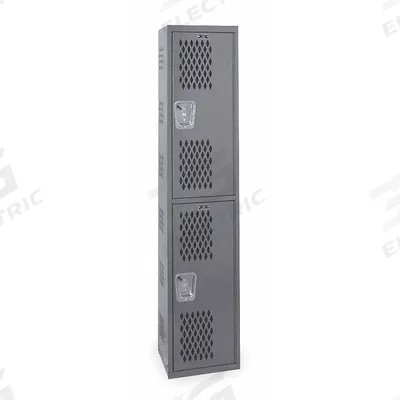 HALLOWELL Wardrobe Locker: 18 in x 18 in x 72 in, Ventilated, 2 Tiers, 1 Units Wide - Ventilated Metal Wardrobe Lockers