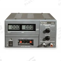 EXTECH Triple Output DC Power Supply: 3 A Current Output 1 - Max, 1 A Current Output 2 - Max, < 5 mV (MPN 382213). Key specifications — Brand: EXTECH; Calibration Certificate Type: Not Certified.
