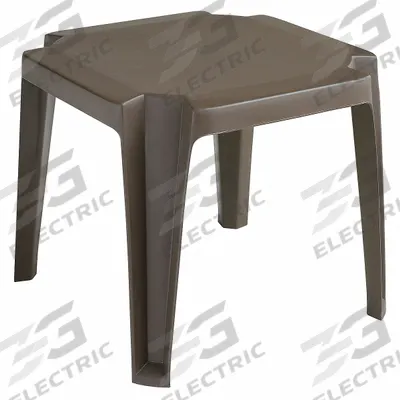 GROSFILLEX Patio Table: Bronze Mist, Resin, 15 in Overall Ht, 17 in Overall Wd - Side Tables