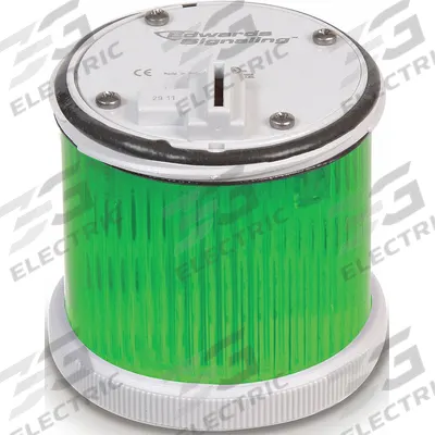 EDWARDS SIGNALING Tower Light Module: Steady, 24V AC/24V DC, Green, 70 mm Overall Dia - Steady Light Modules