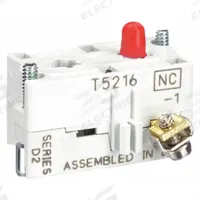 EATON Contact Block: 30 mm Panel Mounting Size, 1NC, Momentary, 10250T/E34 Series (MPN 10250T51). Key specifications — Switch Action: Momentary; Terminal Connection Type: Screw Clamp Terminals; Brand: EATON; Compatible with Series: E34.