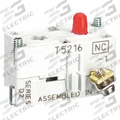 EATON Contact Block: 30 mm Panel Mounting Size, 1NC, Momentary, 10250T/E34 Series (MPN 10250T51). Key specifications — Switch Action: Momentary; Terminal Connection Type: Screw Clamp Terminals; Brand: EATON; Compatible with Series: E34.