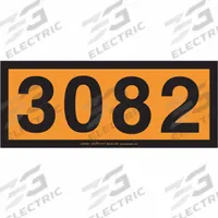 LABELMASTER Orange Panel Placard: 3082, 6 5/16 in x 15 3/4 in, 6 5/16 in Label Ht, Vinyl, 25 PK (MPN ZOPP3082). Key specifications — Brand: LABELMASTER; Message: 3082.