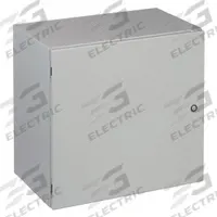 HOFFMAN Enclosure: Steel, 24 in x 24 in x 8 in, NEMA 12/13/4, Solid Cover, Hinged, Powder Coated (MPN CSD24248LG). Key specifications — Closure Method: 1/4-Turn Latch; Brand: HOFFMAN; Knockouts: Not Included.
