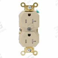 LEVITON Plugs and Receptacles: Duplex, 5-20, Ivory, 125V AC, 20 A, 2 Pole / 3 Wire (MPN 5362-SGI)