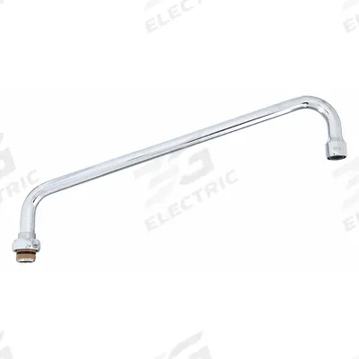 T&S BRASS Spout: Spout, Double-Bend, Swivel Spout, Brass, Chrome, 26.3 gpm Flow Rate - Double-Bend Faucet Spouts
