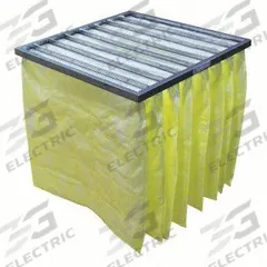 GRAINGER Pocket Air Filter: 24 in x 24 in x 15 in, MERV 15, Yellow, Synthetic, 8 Pockets (MPN 911TD5). Key specifications — Display Sell UOM: EA; Brand: GRAINGER; Media Material: Synthetic; Performance Rating: MERV 15.