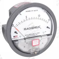 DWYER Differential Pressure Gauge: Back/Single-Side, 1/8 in NPT Female, 2000, 4 in Dial, IP67, IP67 (MPN 2015). Key specifications — Sensor Type: Diaphragm; Series: 2000; Housing Material: Die Cast Aluminum; Certificate of Calibration: Not Included.