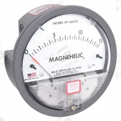 DWYER Differential Pressure Gauge: Back/Single-Side, 1/8 in NPT Female, 2000, 4 in Dial, IP67, IP67 (MPN 2015). Key specifications — Sensor Type: Diaphragm; Series: 2000; Housing Material: Die Cast Aluminum; Certificate of Calibration: Not Included.