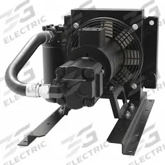 AKG Forced Air Oil Cooler: 20 hp Heat Removed, 2.5 cu in, 18.7 gpm Max. Flow, 208 to 230/460V AC (MPN AP32-P-F). Key specifications — attr98920: AKG; attr96097: 208 to 230/460V AC.