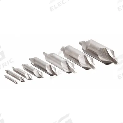 CHICAGO-LATROBE Center Drill Set: Plain-Tip, 8 Pc, 60° - Plain-Tip Center Drill Sets