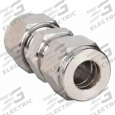 HAM-LET Compression Fitting Union: 10 mm OD x 10 mm OD Fitting Size - Double-Ferrule Stainless Steel Fittings