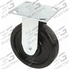 APPROVED VENDOR Plate Caster: Rigid, No Brake, Phenolic, 6 in Wheel Dia., 1 1/2 in Wheel Wd, Rigid (MPN 02TM06101R001GN). Key specifications — Brand: APPROVED VENDOR; Wheel/Tread Color: Black; Roll Up: Rigid.