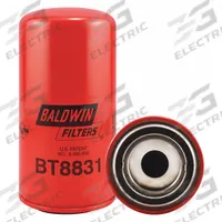 BALDWIN FILTERS Hydraulic Filter: Hydraulic Fluid, 2-16 Thread Size, Spin-On, 3 11/16 in Outside Dia (MPN BT8831). Key specifications — Media Material: Cellulose; Brand: BALDWIN FILTERS; Compatible Fluid Type: Hydraulic Fluid; Compatible Vehicle Make: Clark; Includes: G401 Integral Gasket; Thread Size: 2-16.