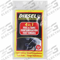 DIESEL MECHANIC IN A BOTTLE Diesel Fuel Tester: Diesel & Fuel Testers, Diesel Fuel Test Swab, 10 (MPN 7-014-12). Key specifications — Display Sell UOM: EA; Tool Type: Diesel Fuel Test Swab; Brand: DIESEL MECHANIC IN A BOTTLE; Compatible Vehicle Part: Engine; No. of Swabs: 10; Tester Type_Broad: Diesel & Fuel Testers.