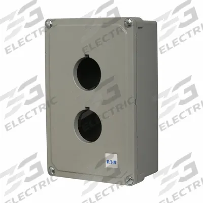 EATON Push Button Enclosure: 30mm, 2 Holes, Cast Zinc - Enclosures for 30mm Operators