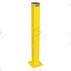 BLUFF Guardrail Post: Inline, 42 in Overall Ht, Steel, Powder Coated, 4 in Post Dp, 4 Mounting Holes (MPN TGP42-YEL). Key specifications — Includes Mounting Hardware: Mounting Hardware Included; Material: Steel; Number of Rail Levels: 2; Product Type: Guardrail Post; Finish: Powder Coated; Includes: (4) Bolt Assembly Fasteners.