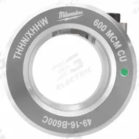 MILWAUKEE Stripping Bushing: For Copper, 600 MCM Max, THHN/XHHW, Use with 2435-20/2935-20 (MPN 49-16-B600C). Key specifications — attr532138: 2435-20; attr533552: Copper; attr532143: 600 MCM; attr532137: THHN/XHHW.