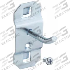 APPROVED VENDOR Single Rod Pegboard Hook: 1 3/4 in x 1 in, Screw-In, Surface, Silver (MPN 6YB85). Key specifications — Mounting Type: Surface; Finish: Zinc-Plated; Color: Silver; Accessory Type: 30-Degree Single Hook; Locking System: Screw-In; Brand: APPROVED VENDOR.