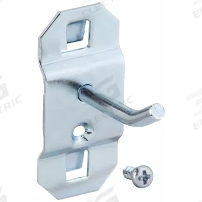 APPROVED VENDOR Single Rod Pegboard Hook: 1 3/4 in x 1 in, Screw-In, Surface - Hooks for Square-Hole Pegboard