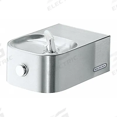 ELKAY Drinking Fountain: On-Wall, 6 1/2 in Ht, 18 3/4 in Dp, 12 1/8 in Overall Wd - On-Wall Single Outdoor Drinking Fountains