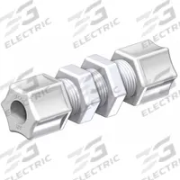 JACO Bulkhead Compression Union: Bulkhead, 1/2 in OD x 1/2 in OD Size, Polypropylene, 5 PK (MPN 20-8-P-PG). Key specifications — Standards: NSF 14 Listed; Brand: JACO.