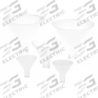 APPROVED VENDOR Powder Funnel: Polypropylene, 66.04 mm_99.06 mm_149.86 mm, 16 mm_23 mm_29 mm, White (MPN 342555-0SET). Key specifications — attr1372202: Funnel Set; attr1372195: White; attr1372208: APPROVED VENDOR.