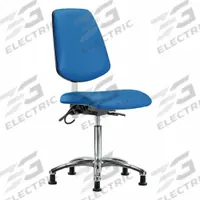 ESD Task Chair: Vinyl, Armless, Ht Range 21 1/2 in to 29 in, 18 1/2 in Seat Wd, 17 in Seat Dp, Blue (MPN BR-ESD-VMBCH-MB-CR-T1-A0-NF-EG-ESDBLU). Key specifications — Foot Support: No; Back Tilt Backward: 13.5°; Back Tilt Forward: 10.5°; Base Material: Aluminum; Brand: APPROVED VENDOR; Product Type: ESD Task Chair; ESD-Safe: ESD-Safe; Seat Tilt Backward: 3°.
