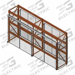 WIRECRAFTERS Enclosure Kit: 2 Bays, 120 in x 42 in x 120 in, 10 ga, Steel, Powder Coated, Gray (MPN RE101042SD2). Key specifications — Brand: WIRECRAFTERS; Material: Steel; Includes: Overhead Track; Includes Hardware: Yes; Finish: Powder Coated; Color: Gray.