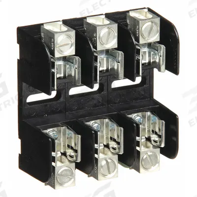 MERSEN Fuse Block: Open Block Design, 3 Pole, 250 V AC, Box Lug - Fuse Blocks for UL Class RK1 & RK5 Fuses
