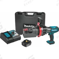 MAKITA Cordless Rebar Cutter: 18V DC, #6 Max. Rebar Size, 3/4 in Max. Cutting Dp, 5.0 Ah, Shearing (MPN XCS01T1). Key specifications — attr80056: (1) Bare Tool; attr80036: 5.0 Ah; attr80048: No; attr146686: #6.