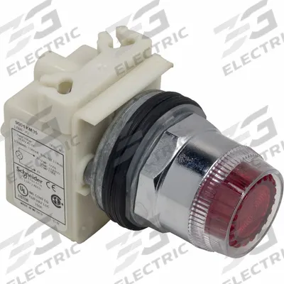 SCHNEIDER Illuminated Push Button: Illuminated, Flush Profile, Non-Metallic, 30 mm - Illuminated Flush-Mount Push Buttons