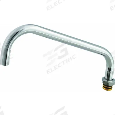 T&S BRASS Spout: Spout, Double-Bend, Swivel Spout, Brass, Chrome, 55.25 gpm Flow Rate - Double-Bend Faucet Spouts