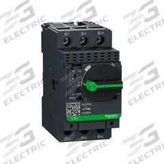 SCHNEIDER Manual Motor Starter: Non-Reversing, 3 Poles, 25 A, Thermal Protection, Selector Switch (MPN GV2P22). Key specifications — Maximum Voltage Rating: 600V AC; Brand: SCHNEIDER; Thermal Units Required: None (Starter Includes Integrated Thermal Units); Frame Size (Width): 45mm.