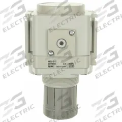 SMC Regulator: Die-Cast Aluminum, 3/8 in NPT, 7.251887 psi to 123.2821 psi, 1 MPa Max Op Pressure (MPN AR40K-06-D). Key specifications — attr111664: No; attr111400: AR-D; attr111627: SMC.