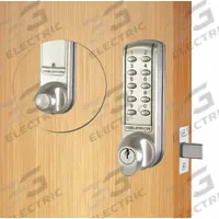 CODELOCKS Electronic Keyless Lock: Keypad, ADA Compliant, Zinc (MPN CL2210-BS). Key specifications — Product Type: Electronic Keyless Deadbolt; Manufacturer Part Number: CL2210-BS; Access Method: Keypad; Key Override Options: Standard SC1 Keyway.