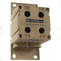 MERSEN Power Distribution Block: Finger-Safe, Lug, Lug, 14 AWG – 600 kcmil For Line Side Wire Sizes (MPN FSPDB5A). Key specifications — Mounting Type: DIN-Rail; Brand: MERSEN; For Conductor Material: Aluminum.
